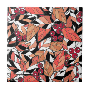 Azulejo Resumen personalizado deja bayas negras