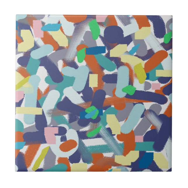 Azulejo Resumen Pinceles de pintura artística cepillado vi (Frente)