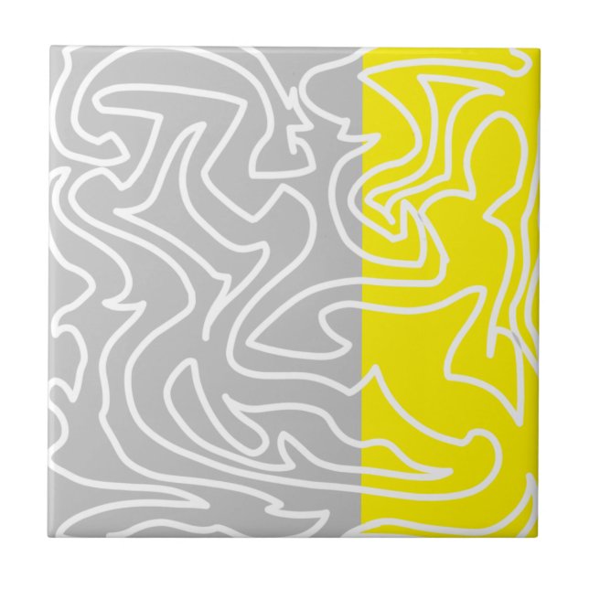 Azulejo Resumen positivo de vibraciones amarillas (Frente)