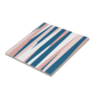 Azulejo Resumen rosa azul y blanco