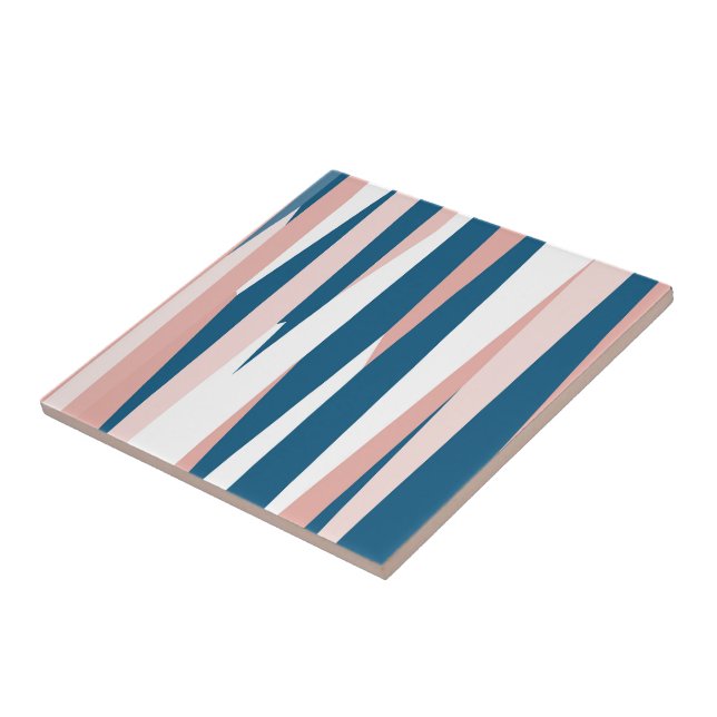Azulejo Resumen rosa azul y blanco (Lado)