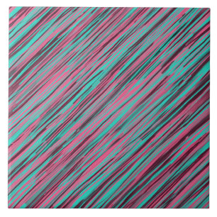 Azulejo Resumen Rosa Y Verde azulado De Tiras