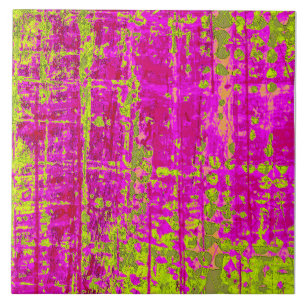 Azulejo Resumen rosa y verde del beso de Chartreuse