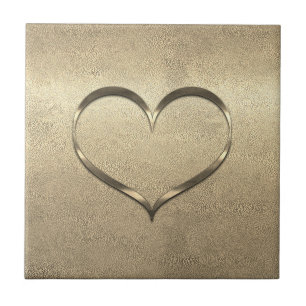 Azulejo Resumen Tile cardíaco dorado