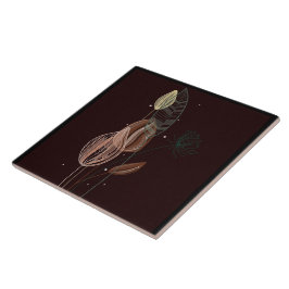 Azulejo Resumen Tulipanes rosados y dorados Minimalistas B