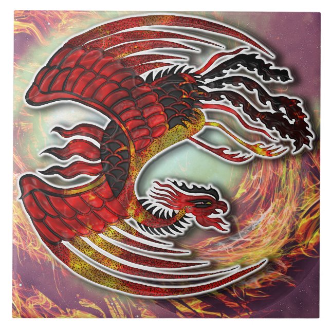 Azulejo Resurgimiento de Phoenix: Saltando de la llama de  (Frente)