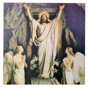 Azulejo Resurrección de Cristo, pintura de Carl Bloch,
