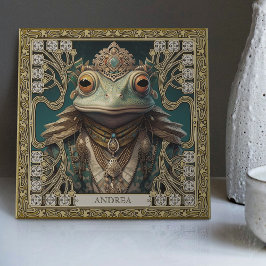 Azulejo Retiro de arte de Personalizable de rana de espíri
