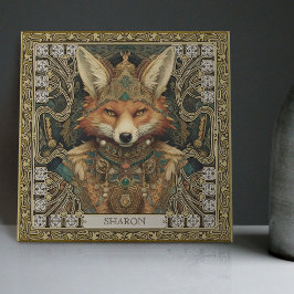 Azulejo Retiro de arte tribal personalizado de Fox espirit