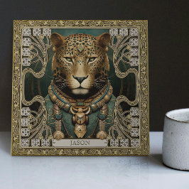 Azulejo Retiro del espíritu tribal jaguar personalizado
