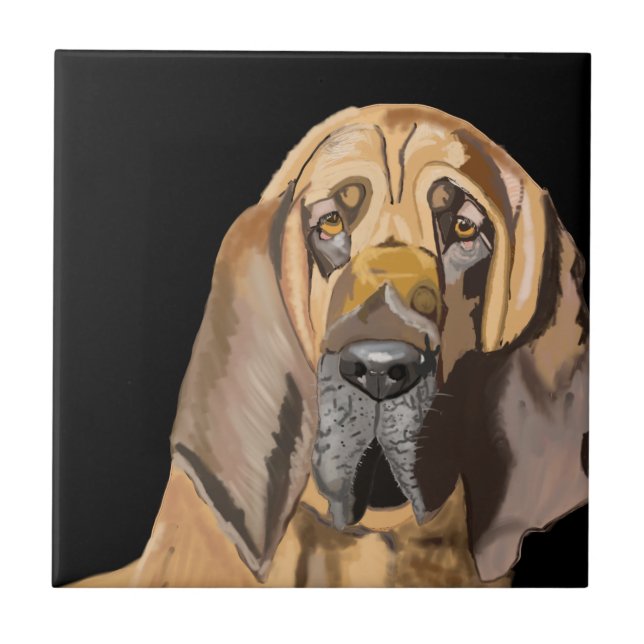 Azulejo Retrato Bloodhound (Frente)