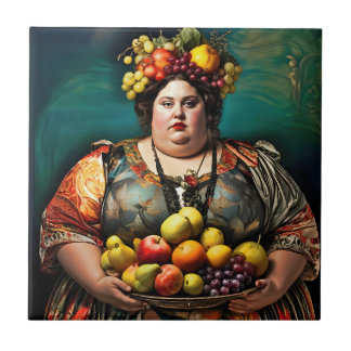 Azulejo Retrato colorido de la "Diosa de la Indulgencia"  