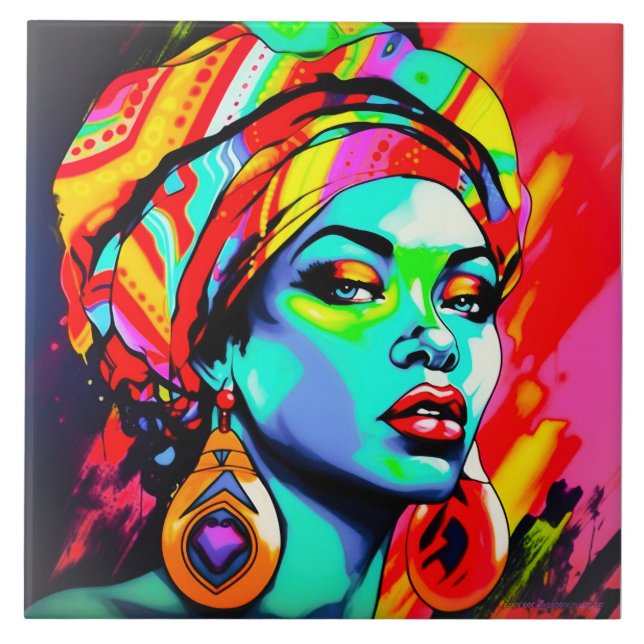 Azulejo Retrato de arte pop (Frente)