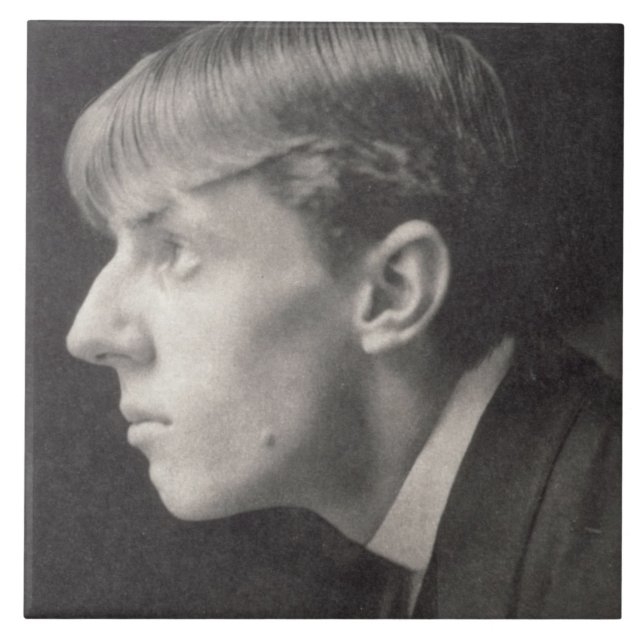 Azulejo Retrato de Aubrey Beardsley (1872-98) por Federico (Frente)