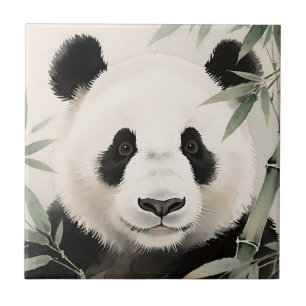 Azulejo Retrato de bambú de panda gigante