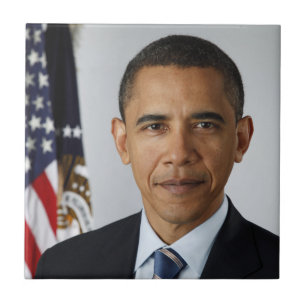Azulejo Retrato de Barack Obama en la Casa Blanca