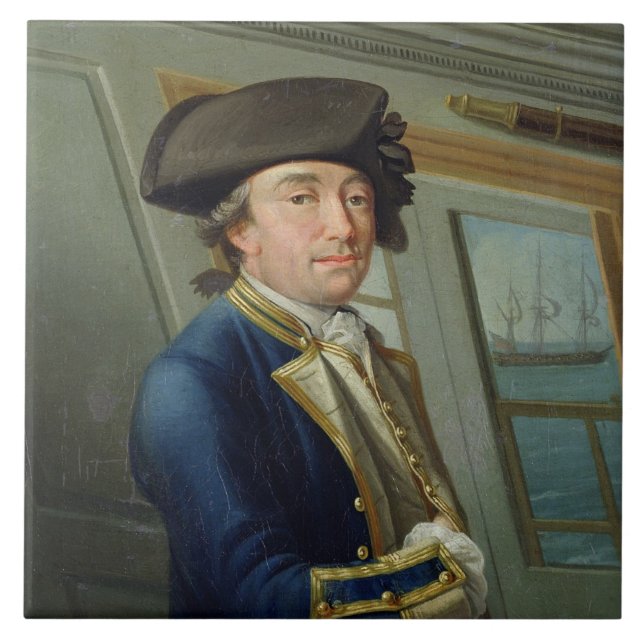 Azulejo Retrato de capitán Guillermo Locker (1731-1800) (Frente)