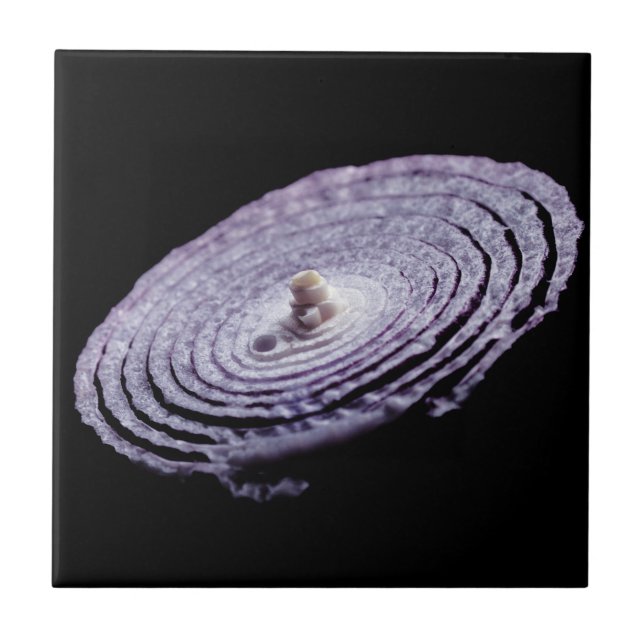 Azulejo Retrato de cebolla roja (Frente)