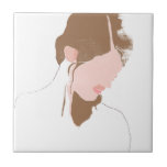 Azulejo Retrato de contorno moderno<br><div class="desc">Retrato moderno de contorno III por June Erica Vess. | 142050GG</div>