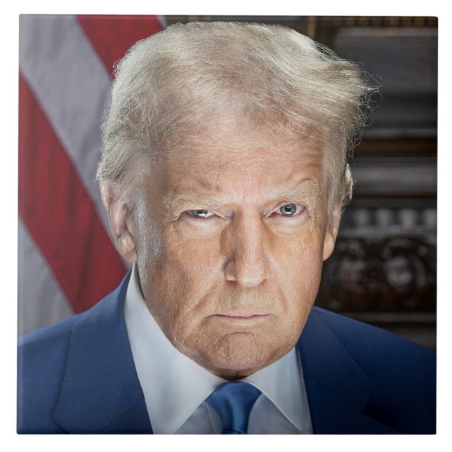 Azulejo Retrato de Donald Trump, presidente de Estados Uni (Frente)