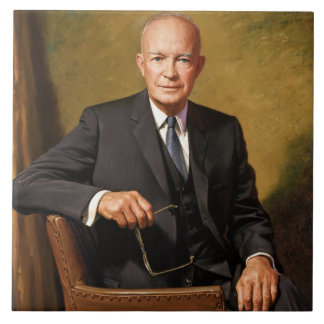 Azulejo Retrato de Dwight Eisenhower Presidente de la Casa