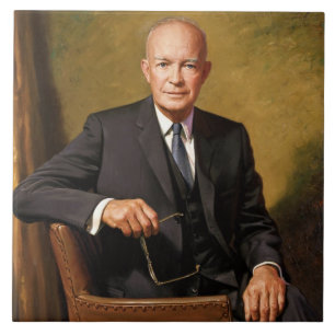 Azulejo Retrato de Dwight Eisenhower Presidente de la Casa