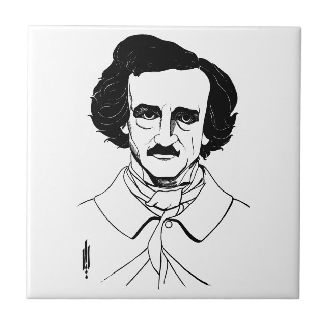 Azulejo Retrato de Edgar Allan Poe (Frente)
