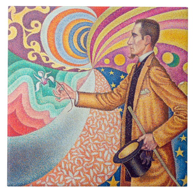 Azulejo Retrato de Félix Feneon, Signac (Frente)