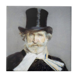 Azulejo Retrato de Giuseppe Verdi, compositor de ópera ita