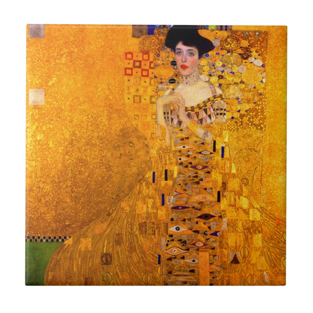 Azulejo Retrato de Gustav Klimt de Adele Bloch Bauer (Frente)