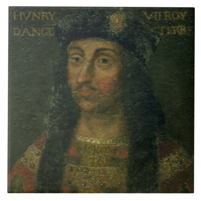 Azulejo Retrato de Henry VII (1457-1509) (aceite en el (Frente)