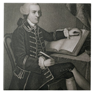 Azulejo Retrato de Juan Hancock, grabado por Juan B. Forr