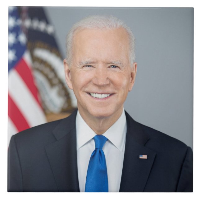 Azulejo Retrato de la Casa Blanca del presidente Joe Biden (Frente)