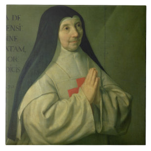Azulejo Retrato de la madre Catherine-Inés Arnauld (1593-