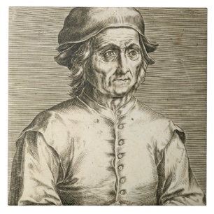 Azulejo Retrato de la placa 3 de Hieronymus Bosch
