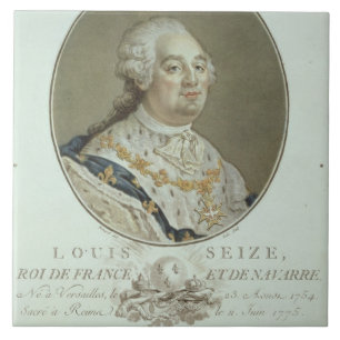 Azulejo Retrato de Louis XVI (1754-93) de los 'retratos de