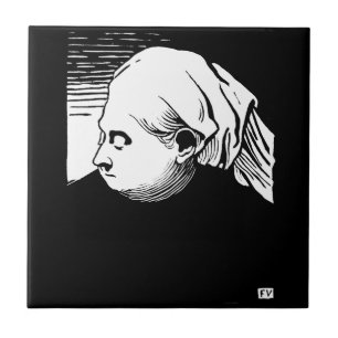 Azulejo Retrato de madera de la Reina Victoria