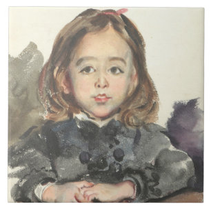 Azulejo Retrato de Marie (Chica joven de Cute)