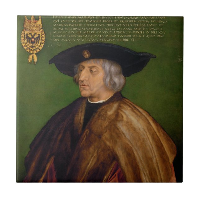 Azulejo Retrato de Maximiliano I de Albrecht Durer (Frente)