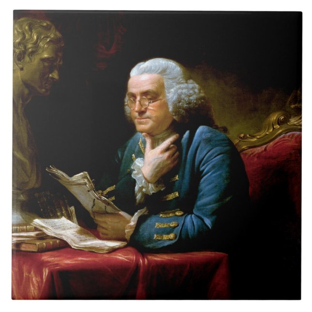 Azulejo Retrato de miembro, padre fundador de Benjamin Fra (Frente)