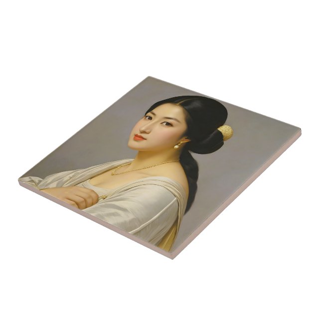 Azulejo Retrato de mujer Bella Artes "Yuki Mori" (Lado)