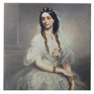 Azulejo Retrato de señora C.W.Stoughton (d.1907),