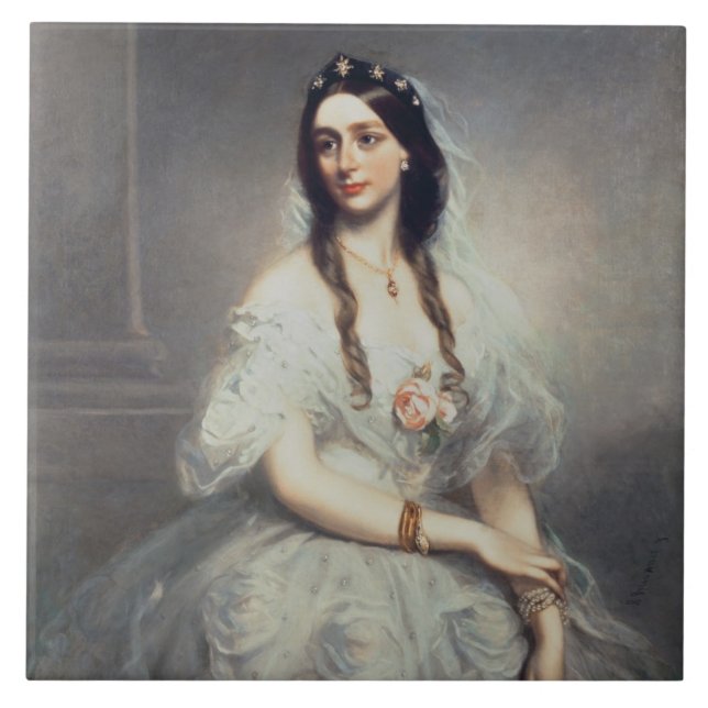 Azulejo Retrato de señora C.W.Stoughton (d.1907), (Frente)