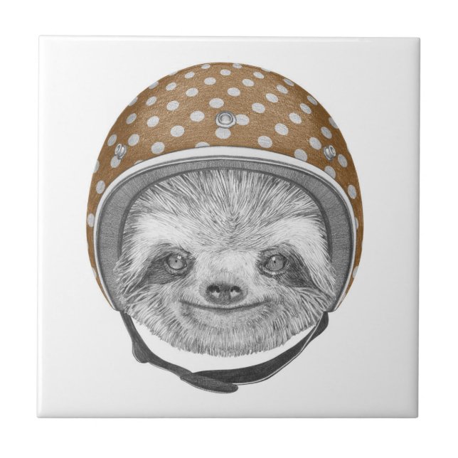 Azulejo Retrato De Sloth| Casco para motocicletas (Frente)