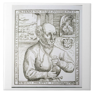 Azulejo Retrato de Theothrastus Paracelsus (1493-1541), c