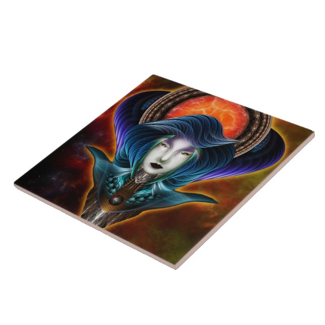 Azulejo Retrato de Trilia Red Nebula (Lado)