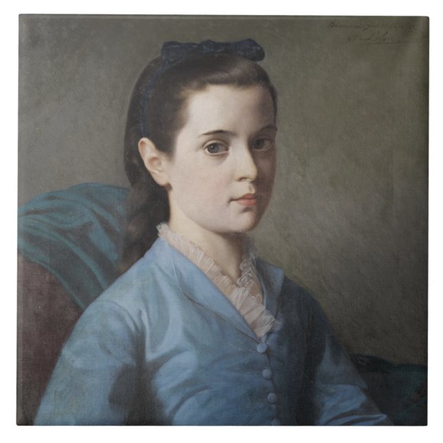 Azulejo Retrato de un Chica elegante (por Leloir) (Frente)