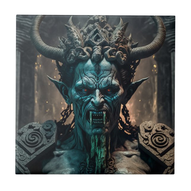 Azulejo Retrato de un demonio azul (Frente)