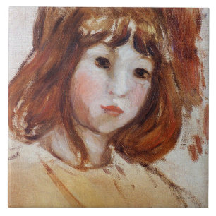 Azulejo Retrato de un joven Chica (por Berthe Morisot)