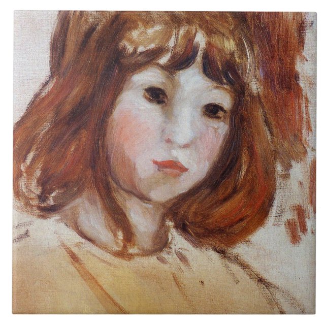 Azulejo Retrato de un joven Chica (por Berthe Morisot) (Frente)